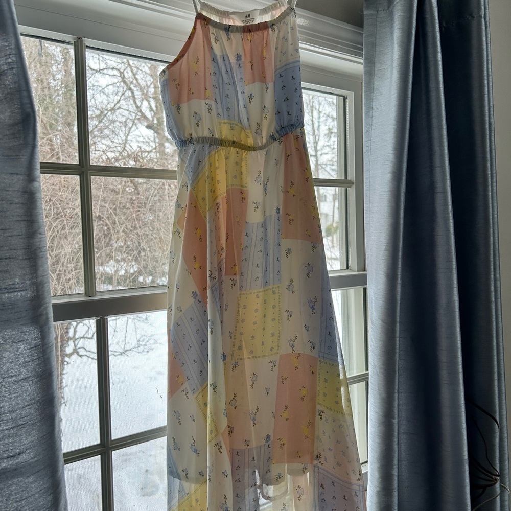H&M Floral Pastel Spaghetti Strap Dress